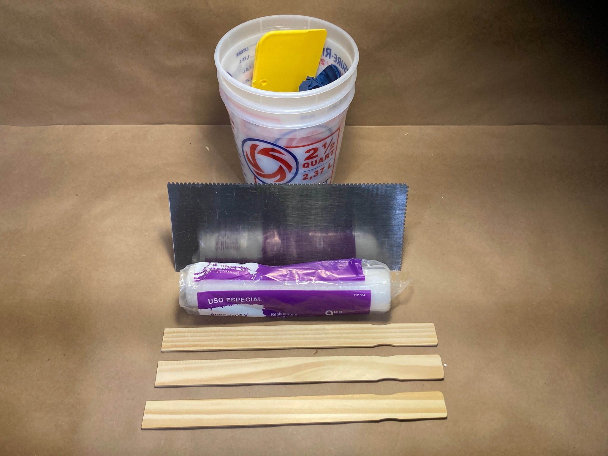 Adhesive Glue bonds Filon fiberglass RV siding to plywood & Styrofoam