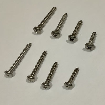 Natural Stainless Steel Screws come in #8 & #10 diameter and .75", 1", 1.5", & 1.25" lengths
